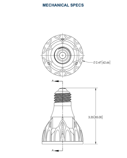 Architectural Grade Circadian Dim to Warm PAR20 Recessed Light Bulb